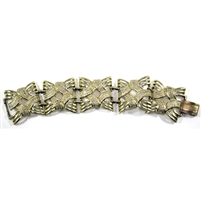 Vintage Coro Gold-tone Wide Panel Link Bracelet