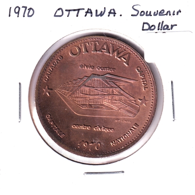 1970 Ottawa Souvenir Dollar Trade Token: Civic Centre (Toned)