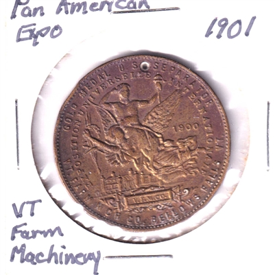 1901 Pan-American Exposition VT Farm Machinery Cream Separator Award Medallion