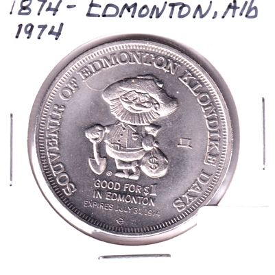 1974 Edmonton Klondike Days Trade Dollar Token: RCMP Centennial