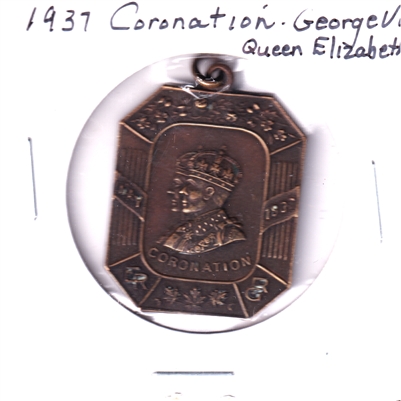 1937 King George VI & Queen Elizabeth Coronation Rectangular Medallion