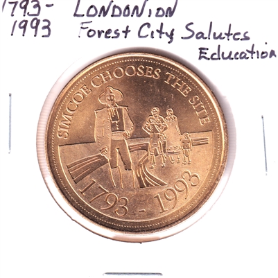 1993 London, Ontario, 200 Years Medallion: The Forest City Salutes Education