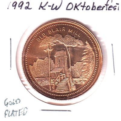 1992 K-W Oktoberfest $2 Trade Token: Old Blair Mill (May have spots)
