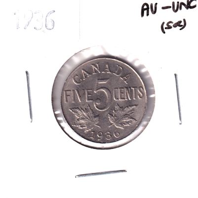 1936 Canada 5-cents AU-UNC (AU-55) Scratched