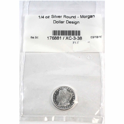 Morgan Dollar Design Quarter 1/4oz. .999 Fine silver round. No Tax
