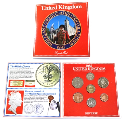 1985 United Kingdom Brilliant Uncirculated Coin Collection (Lightly toned)