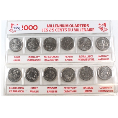 2000 Millennium 25-cent 12-coin Set in Sleeve