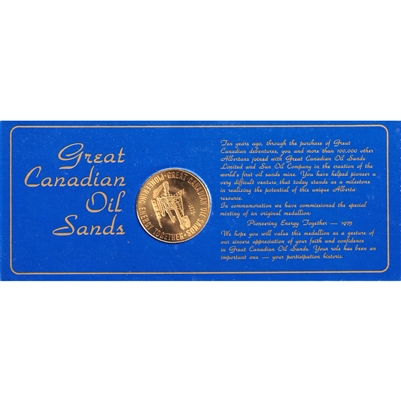 1975 Great Canadian Oil Sands Medallion: Pioneering Energy Together in Card