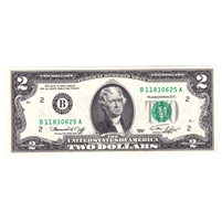 1976 USA $2 Federal Reserve Note, UNC or Better Condition
