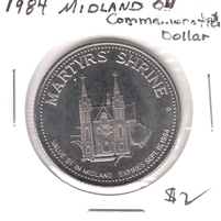 1984 Midland, ON, Trade Dollar Token: Martyrs' Shrine & Papal Visit