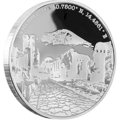 2016 Niue Forgotten Cities - Pompeii $2 1oz. Silver Coin (TAX Exempt)