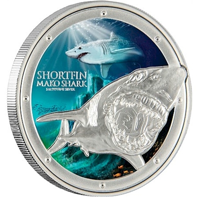 2016 Niue Ocean Predators - Shortfin Mako Shark Silver Proof (No Tax)