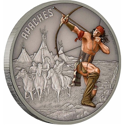 2017 Niue $2 Warriors of History - Apaches Antique Finish (No Tax)