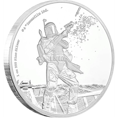 2017 Niue $2 Star Wars Classic - Boba Fett 1oz Silver (No Tax)