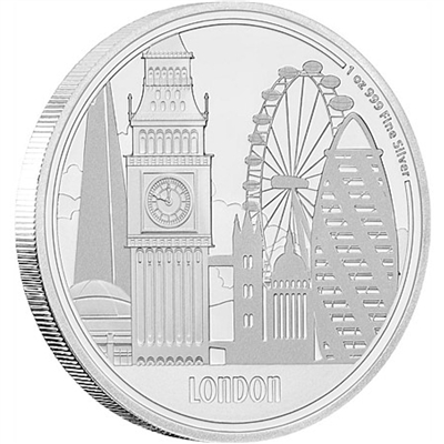 2017 Niue $2 Great Cities - London 1oz. Silver Coin (TAX Exempt)