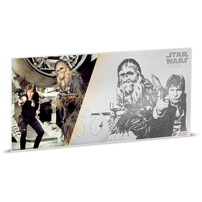 2018 Niue $1 Star Wars: A New Hope - Han Solo & Chewbacca 5g Silver Note (No Tax)