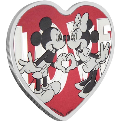 2018 Niue $2 Disney - With Love Heart Shaped Fine Silver (No Tax)