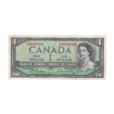 BC-37b-i 1954 Canada $1 Beattie-Rasminsky, F/P, VF