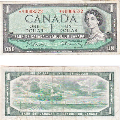 BC-37bA 1954 Canada $1 Beattie-Rasminsky, *H/Y, VF