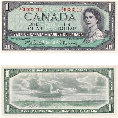 BC-37bA 1954 Canada $1 Beattie-Rasminsky, *S/O, UNC