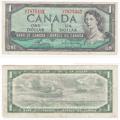BC-37c 1954 Canada $1 Bouey-Rasminsky, H/F, F-VF