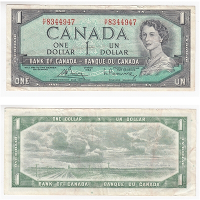 BC-37c 1954 Canada $1 Bouey-Rasminsky, H/F, VF