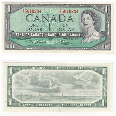 BC-37d 1954 Canada $1 Lawson-Bouey, C/I, AU