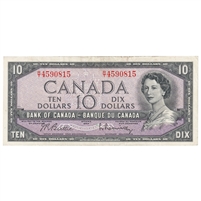 BC-40b 1954 Canada $10 Beattie-Rasminsky, R/T, EF