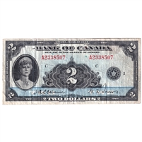 BC-3 1935 Canada $2 Osborne-Towers, English, VF