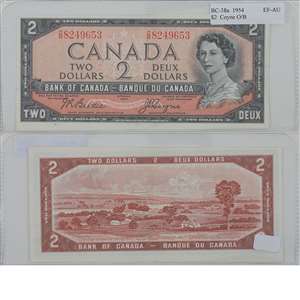 BC-38a 1954 Canada $2 Beattie-Coyne, O/B, EF-AU