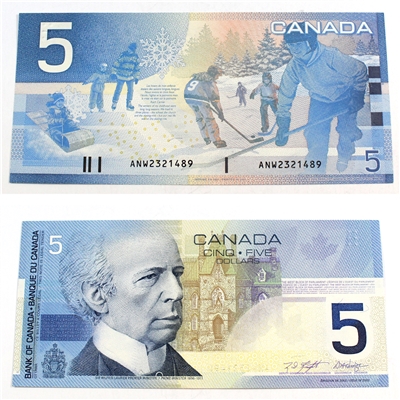 BC-62a 2001 Canada $5 Knight-Dodge, ANW, CIRC