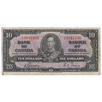 BC-24b 1937 Canada $10 Gordon-Towers, C/D, VG-F