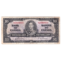 BC-24b 1937 Canada $10 Gordon-Towers, U/D, Circ