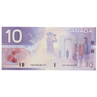 BC-63a 2000 Canada $10 Knight-Thiessen, FDV, AU