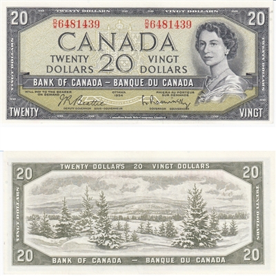 BC-41b 1954 Canada $20 Beattie-Rasminsky, D/W, VF-EF