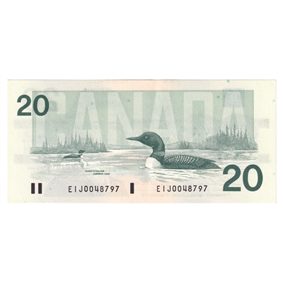 BC-58a 1991 Canada $20 Thiessen-Crow, EIJ, Without Serifs, AU