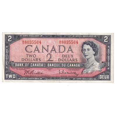 BC-38b 1954 Canada $2 Beattie-Rasminsky, G/U, VF-EF