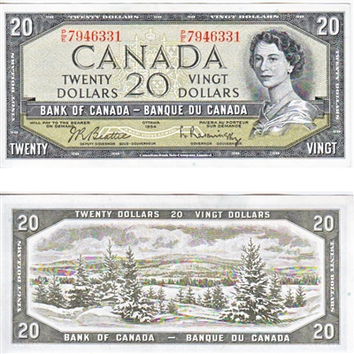 BC-41b 1954 Canada $20 Beattie-Rasminsky, P/E, EF-AU