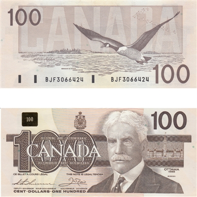 BC-60a-i 1988 Canada $100 Thiessen-Crow, BJF, CUNC