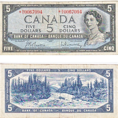 BC-39bA 1954 Canada $5 Beattie-Rasminsky, *N/X, F-VF