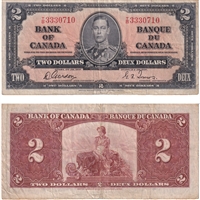 BC-22b 1937 Canada $2 Gordon-Towers, T/B, F