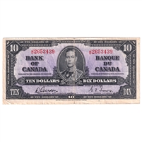 BC-24b 1937 Canada $10 Gordon-Towers, J/D, EF