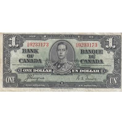 BC-21d 1937 Canada $1 Coyne-Towers, C/N, VF