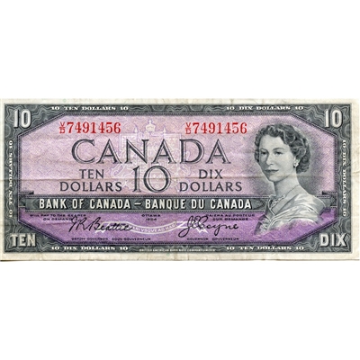BC-40a 1954 Canada $10 Beattie-Coyne, V/D, VF