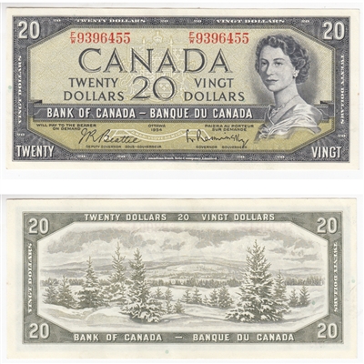 BC-41b 1954 Canada $20 Beattie-Rasminsky, F/W, AU