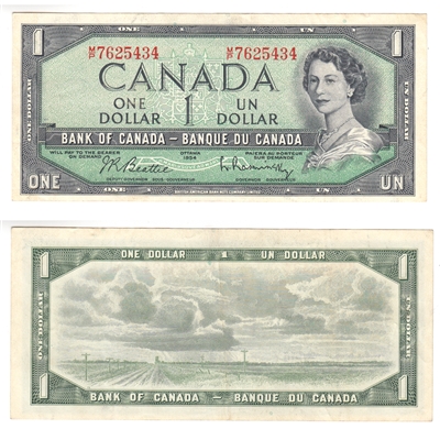 BC-37b-i 1954 Canada $1 Beattie-Rasminsky, M/P, UNC