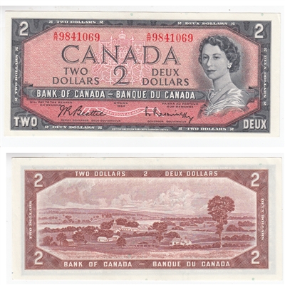 BC-38b 1954 Canada $2 Beattie-Rasminsky, A/R, AU-UNC