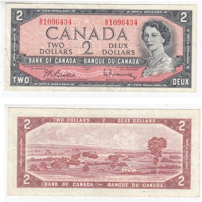 BC-38bT 1954 Canada $2 Beattie-Rasminsky, S/R, VF