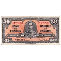 BC-26b 1937 Canada $50 Gordon-Towers, B/H, EF