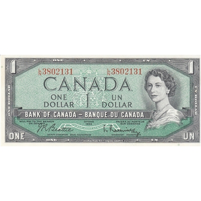 BC-37b 1954 Canada $1 Beattie-Rasminsky, F/O, UNC